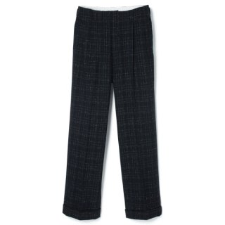 Side Pleats Pants Nep-Fabric