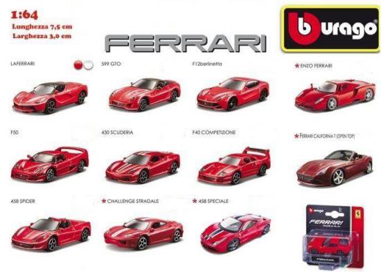 ブラーゴ1/24 Ferrari フェラーリ ミニカー12台セット当方梱包などは素人ですので
