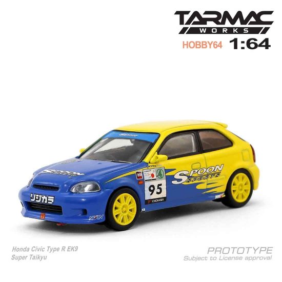 TARMAC WORKS 1/64 HOBBY64 Model Car - Honda Civic Type R EK9 Super