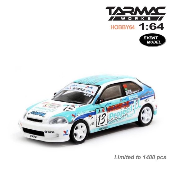 TARMAC WORKS 1/64 Honda Civic Type R EK9 Macau CTM Cup 2003 Ao Chi Hong -  ミニカー専門店 RideON ライドオン