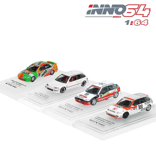 INNO64 1/64 HONDA CIVIC EF3 GrA 16 Mugen Motul JTC 1988- ミニカー