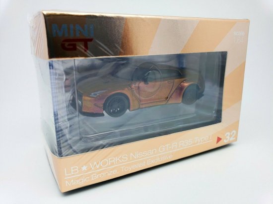 TSM MINI GT 1/64 LB☆WORKS Nissan GT-R R35 Type1 #32 Magic Bronze