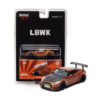 LBWK MINI GT 1/64 LB☆WORKS Nissan GT-R R35 タイプ２ ホワイト 