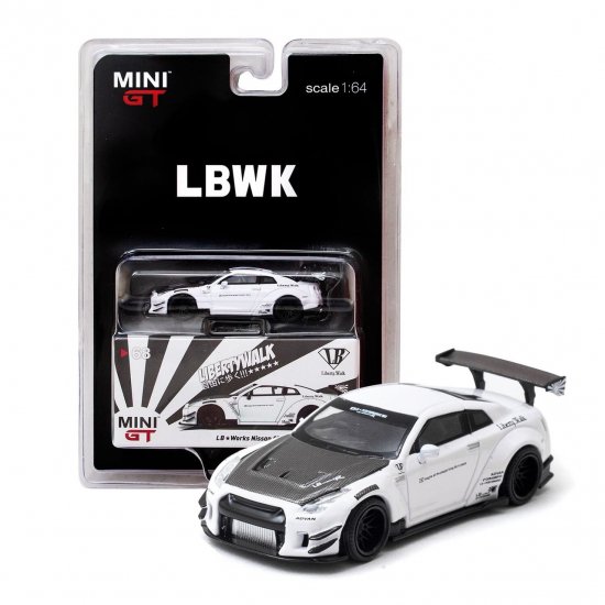 LBWK MINI GT 1/64 LB☆WORKS Nissan GT-R R35 タイプ２ ホワイト