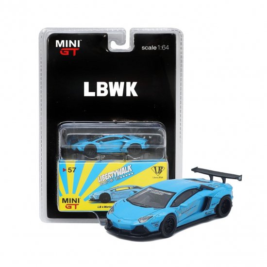 MINI GT LBWK 1/64 LB WORKS アヴェンタドール パールライトブルー 