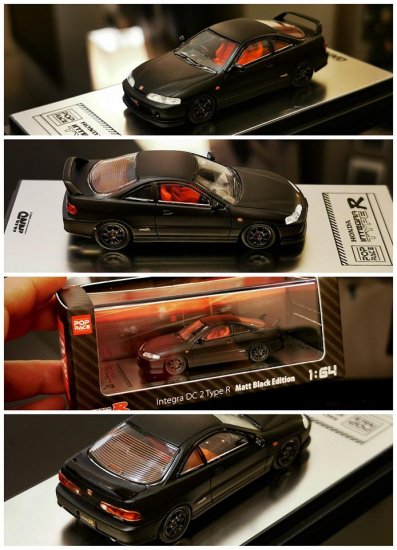 POP RACE 1/64 Honda Integra DC2 Type R MAtt Black Edition