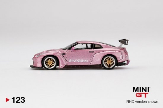 MINI GT 1/64 Pandem Nissan GT-R R35 GT Wing Passion Pink- ミニカー