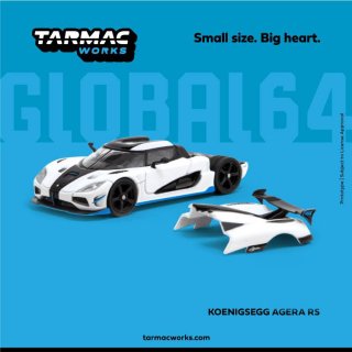 Tarmac Works GLOBAL64 1/64 Koenigsegg Agera RS White/ Black / Blue
