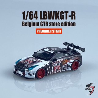<img class='new_mark_img1' src='https://img.shop-pro.jp/img/new/icons1.gif' style='border:none;display:inline;margin:0px;padding:0px;width:auto;' />KJ Miniatures 1/64 LBWK Nissan GT-R R35 Belgium GTR store edition 