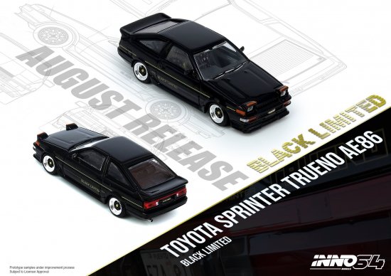 INNO 1/64 TOYOTA SPRINTER TRUENO AE86 Black Limited トレノ 86