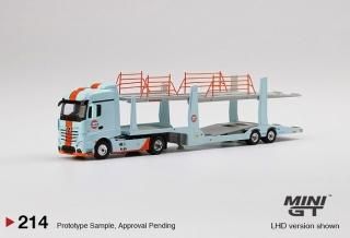 <img class='new_mark_img1' src='https://img.shop-pro.jp/img/new/icons1.gif' style='border:none;display:inline;margin:0px;padding:0px;width:auto;' />MINI GT 1/64 Mercedes-Benz Actros With Car Carrier Trailer Gulf ϥɥLHDƸ