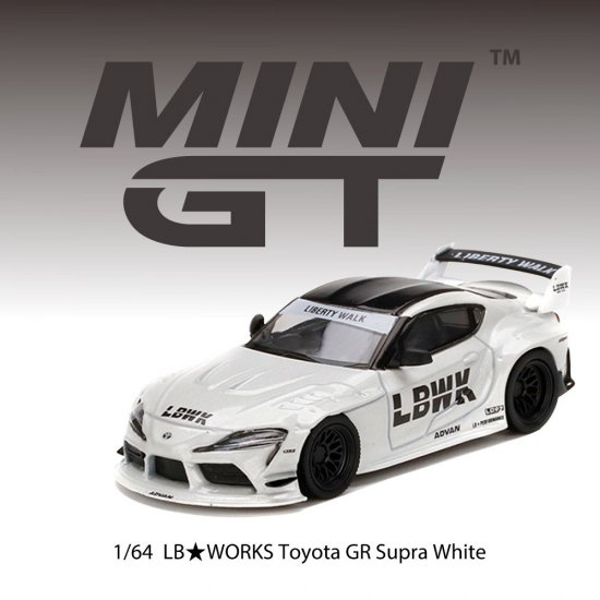 MINI GT 1/64 LB WORKS Toyota GR Supra White LBWK- ミニカー専門店 
