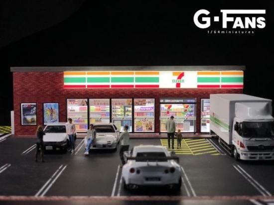 お待たせ! 1/64 ガレージ コンビニ G-Fans ジオラマ トミカ、ホット 