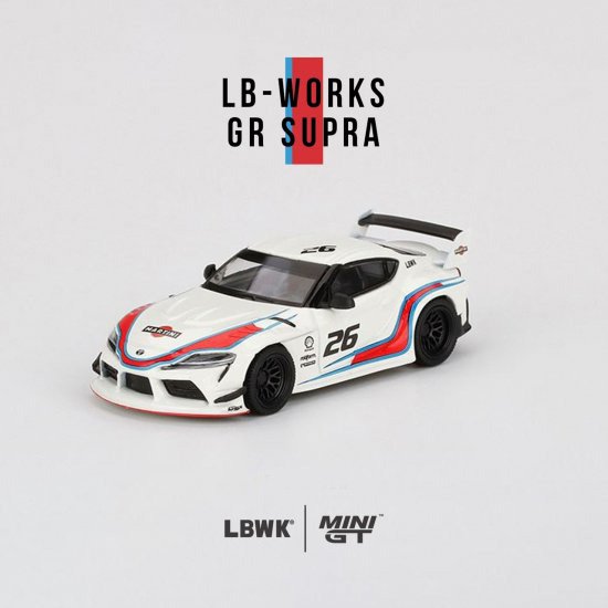 MINI GT 1/64 LB☆WORKS Toyota GR Supra Martini Racing 296 右