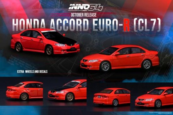 INNO 1/64 HONDA ACCORD Euro-R CL7 Milano Red- ミニカー専門店 