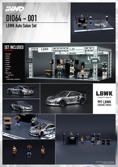 INNO 1/64 LBWK Auto Salon Diorama 997 Chrome リバティウォーク ...