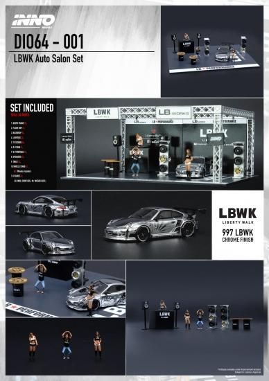 INNO 1/64 LBWK Auto Salon Diorama 997 Chrome リバティウォーク