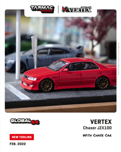 Tarmac Works 1/64 VERTEX Chaser JZX100 Red Metallic - ミニカー専門