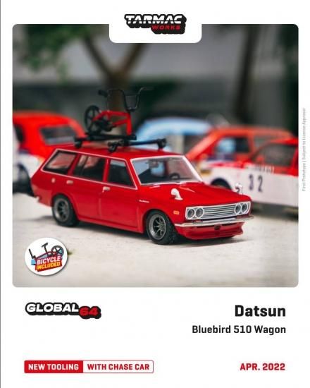 TARMAC WORKS 1/64 Datsun Bluebird 510 Wagon Red - ミニカー専門店 