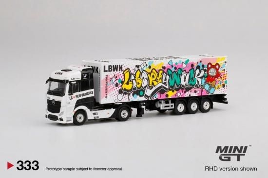 MINI GT 1/64 メルセデスベンツ アクトロス 40f コンテナ トレーラー LBWK Kuma Graffiti- ミニカー専門店  RideON