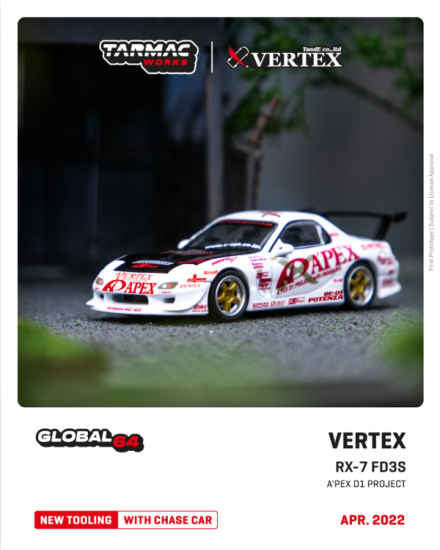 TARMAC WORKS 1/64 VERTEX RX-7 FD3S A'PEX D1 PROJECT TARMAC WORKS 1/64 VERTEX RX-7 FD3S A'PEX D1 PROJECT