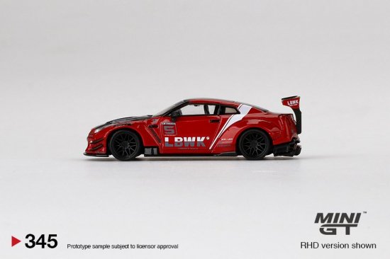 MINI GT 1/64 Nissan GT-R R35 Type 2, Rear Wing ver 3 , Red, LB Work Livery  2.0 - ミニカー専門店 RideON