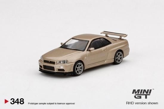 MINI GT 1/64 Nissan Skyline GT-R (R34) V-Spec II ベイサイドブルー 341 右ハンドル （RHD）日産  スカイライン - ミニカー専門店 RideON