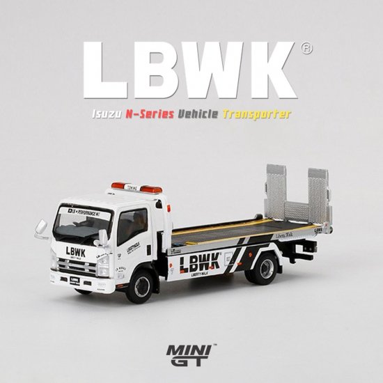 MINI-GT Isuzu ELF 車両積載車 LBWK ブラック 右ハンドル