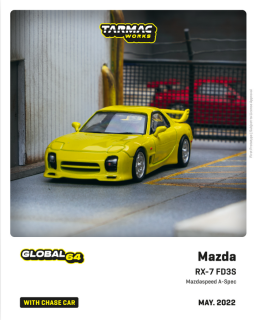 <img class='new_mark_img1' src='https://img.shop-pro.jp/img/new/icons12.gif' style='border:none;display:inline;margin:0px;padding:0px;width:auto;' />Tarmac Works 1/64 MAZDA RX-7 (FD3S) Mazdaspeed A-Spec Competition Yellow Mica