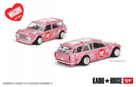 KAIDO☆HOUSE x MiniGT 1/64 Datsun KAIDO 510 Wagon 花見 V1 ピンク