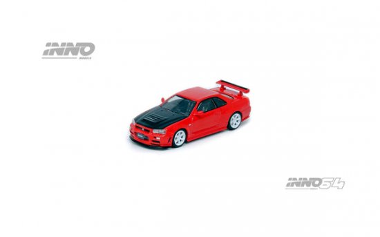 INNO 1/64 NISSAN SKYLINE GT-R R34 R-TUNE Active Red With Carbon 