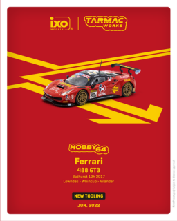 <img class='new_mark_img1' src='https://img.shop-pro.jp/img/new/icons12.gif' style='border:none;display:inline;margin:0px;padding:0px;width:auto;' />Tarmac Works 1/64 Ferrari 488 GT3 Bathurst 12 Hour 2017 Lowndes / Whincup / Vilander 新金型