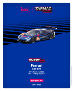 <img class='new_mark_img1' src='https://img.shop-pro.jp/img/new/icons12.gif' style='border:none;display:inline;margin:0px;padding:0px;width:auto;' />Tarmac Works 1/64 Ferrari 488 GTE 24h of Le Mans 2019 Frey 新金型
