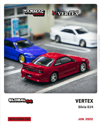 TARMAC WORKS 1/64 VERTEX Silvia S14 Red Metallic- ミニカー専門店