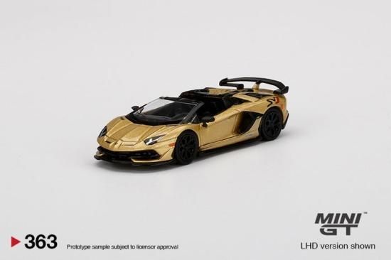 MINI GT 1/64 Lamborghini Aventador SVJ Roadster Oro Elios 363