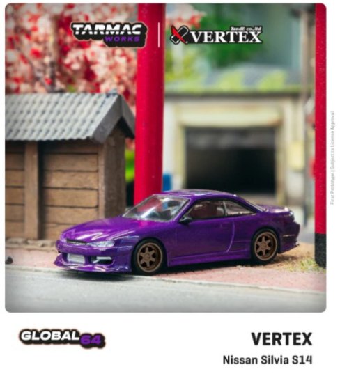 TARMAC WORKS 1/64 VERTEX Silvia S14 Purple Metallic- ミニカー専門