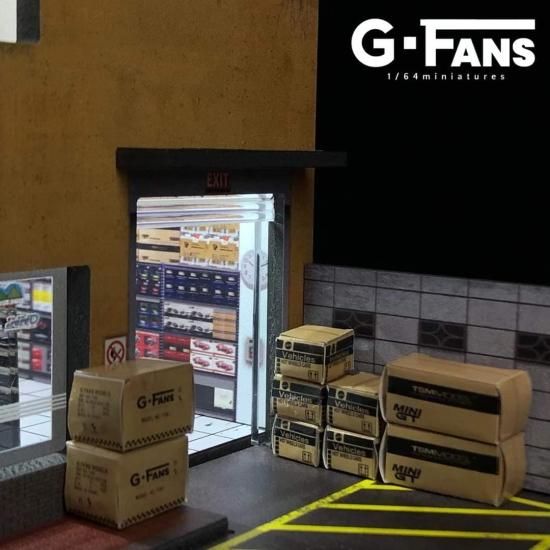 店舗良い 組立ジオラマ 1/64 G.FANS 日産 LEDライト付き