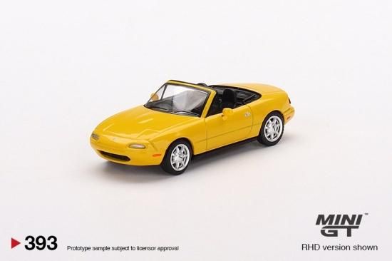 MINI GT 1/64 ユーノス ロードスター (NA) サンバーストイエロー 右ハンドル（RHD）393R - ミニカー専門店 RideON