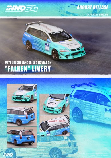 INNO 1/64 三菱 ランサー エボリューション IX ワゴン FALKEN- ミニカー専門店 RideON ライドオン