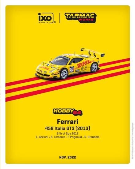 TARMAC WORKS 1/64 Ferrari 458 Italia GT3 (2013) 24 Hours of Spa