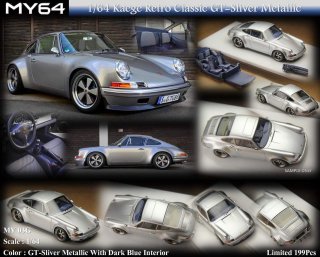 <img class='new_mark_img1' src='https://img.shop-pro.jp/img/new/icons1.gif' style='border:none;display:inline;margin:0px;padding:0px;width:auto;' />9月以降予約 MY64 1/64 ポルシェ ケーゲ レトロ Porsche Kaege Retro Classic 911（901）GT Silver Metallic 限定199個