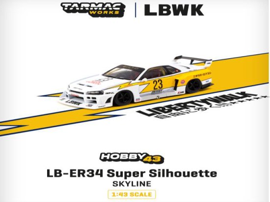 Tarmac Works 1/43 LB-ER34 Super Silhouette SKYLINE White- ミニカー