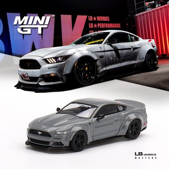 MINI GT 1/64 Ford Mustang GT LB-Works Grey フォード マスタング ...