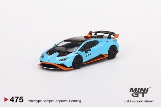 MINI GT 1/64 Lamborghini Huracan STO Blue Laufey 475L 左