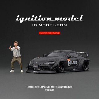 <img class='new_mark_img1' src='https://img.shop-pro.jp/img/new/icons1.gif' style='border:none;display:inline;margin:0px;padding:0px;width:auto;' /> ignition model 1/18 LB-WORKS TOYOTA SUPRA (A90) Matte Black With Mr. Kato