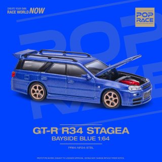 POP RACE 1/64 GTR R34 Stagea Bayside Blue ơ