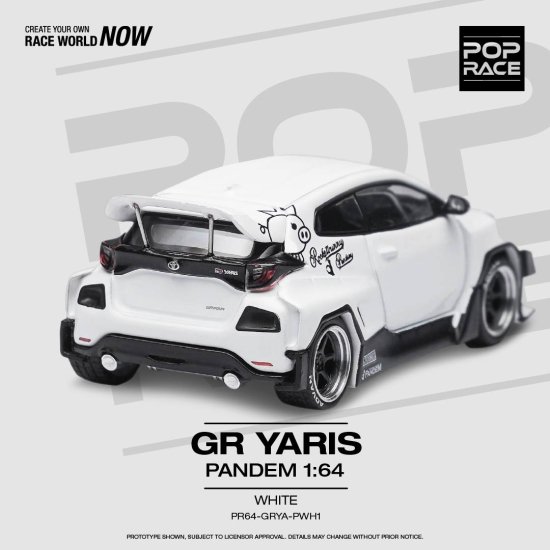 POP RACE 1/64 GR Yaris Pandem White ヤリス パンデム ホワイト - ミニカー専門店 RideON