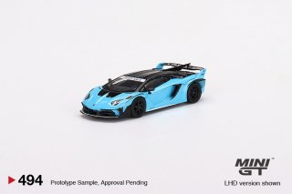 <img class='new_mark_img1' src='https://img.shop-pro.jp/img/new/icons1.gif' style='border:none;display:inline;margin:0px;padding:0px;width:auto;' />2月以降予約 MINI GT 1/64 Lamborghini LB-Silhouette WORKS Aventador GT EVO Baby Blue 494L 左