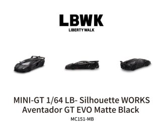 <img class='new_mark_img1' src='https://img.shop-pro.jp/img/new/icons1.gif' style='border:none;display:inline;margin:0px;padding:0px;width:auto;' />4ʹͽ MINI GT 1/64 Lamborghini LB-Silhouette WORKS Aventador GT EVO Matte Black 502L  LBWK֥ꥹ