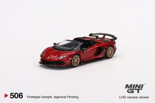 <img class='new_mark_img1' src='https://img.shop-pro.jp/img/new/icons1.gif' style='border:none;display:inline;margin:0px;padding:0px;width:auto;' />4月以降予約 MINI GT 1/64 Lamborghini Aventador SVJ Roadster Rosso Efestos 506L 左